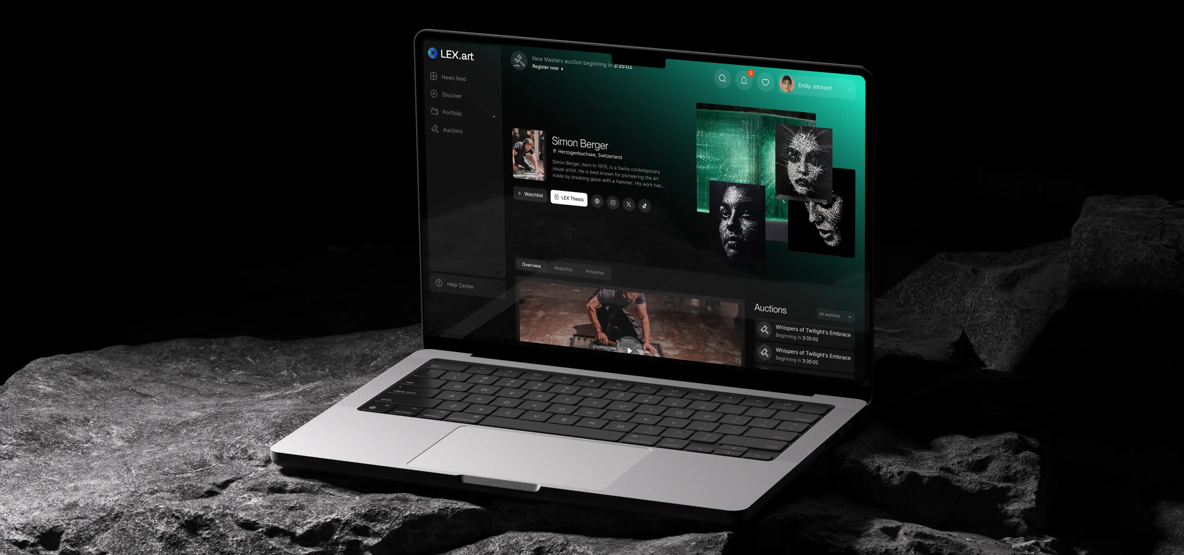 UI UX design for an art investment platform