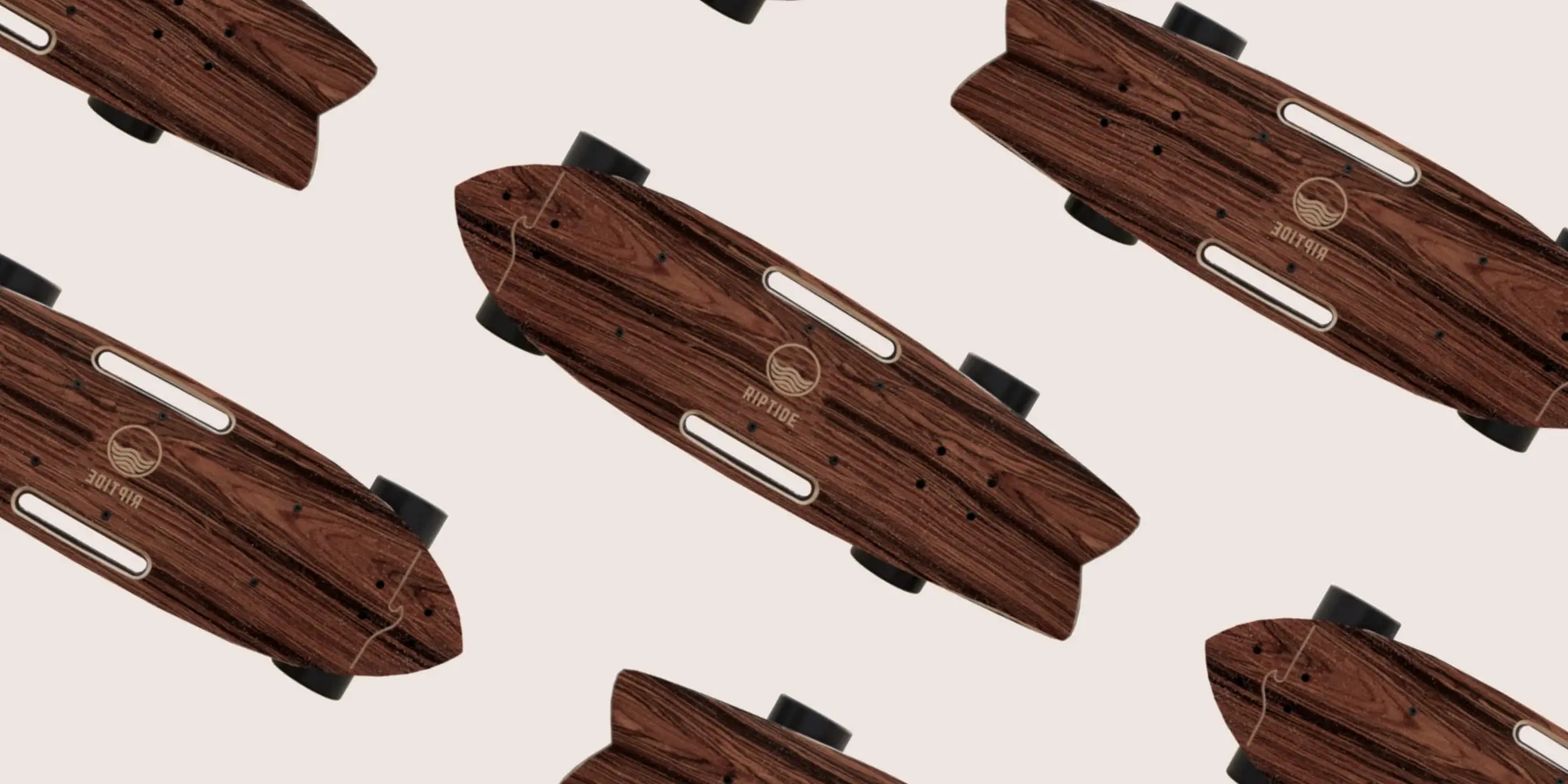 A couple of 3D models of electric skateboards on a white background.