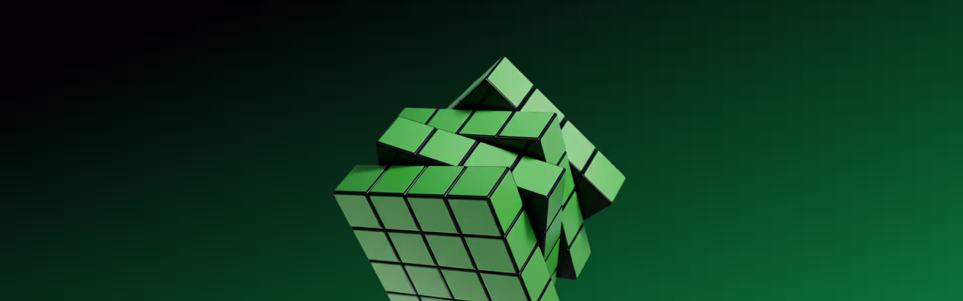 3D cube visual representing research and strategy in digital product design