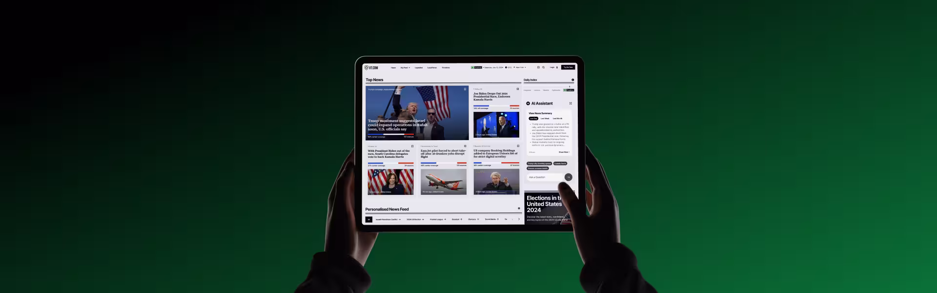 Modern news app interface demonstrating advanced UX/UI design principles