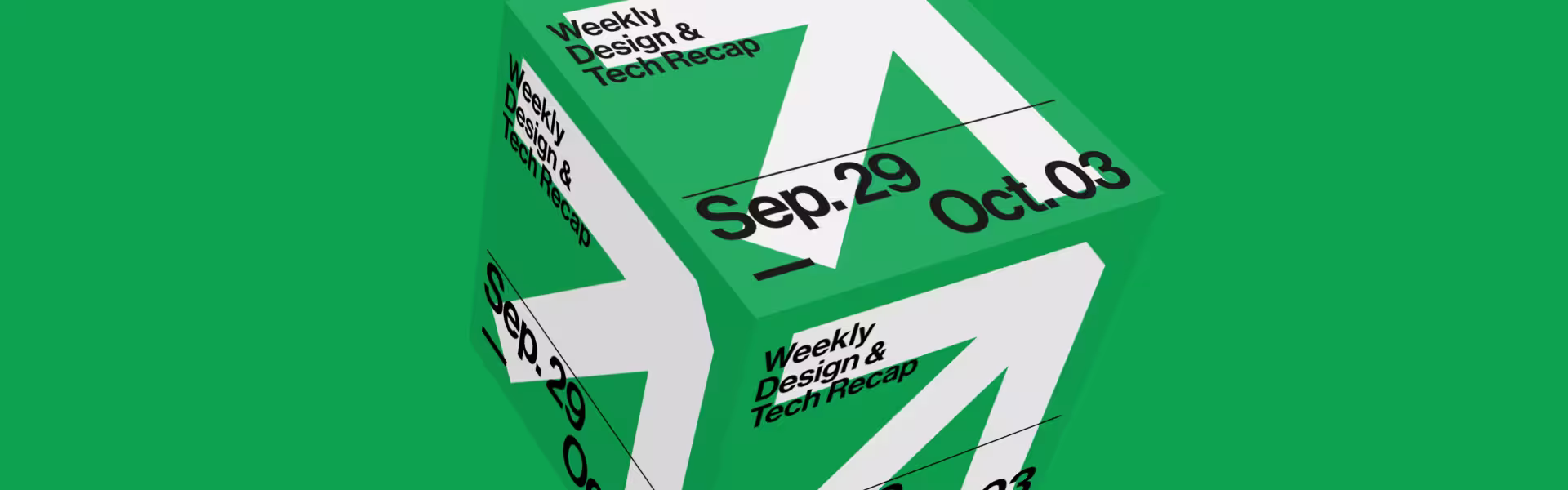 Weekly design & tech recap 3D cube poster for September 29–October 3, 2025