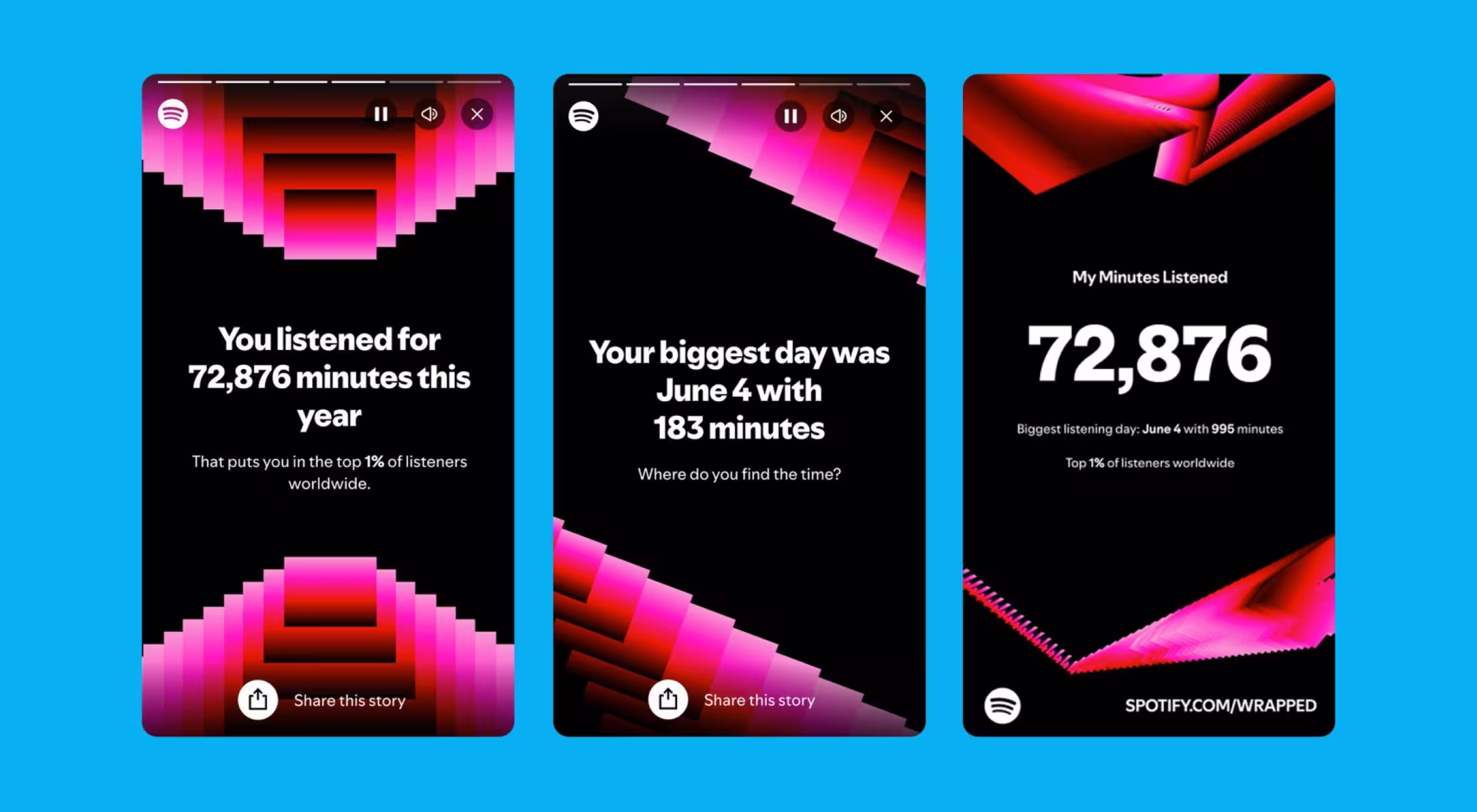 Three computer screens displaying various colors and designs, showcasing a range of visual styles and patterns.