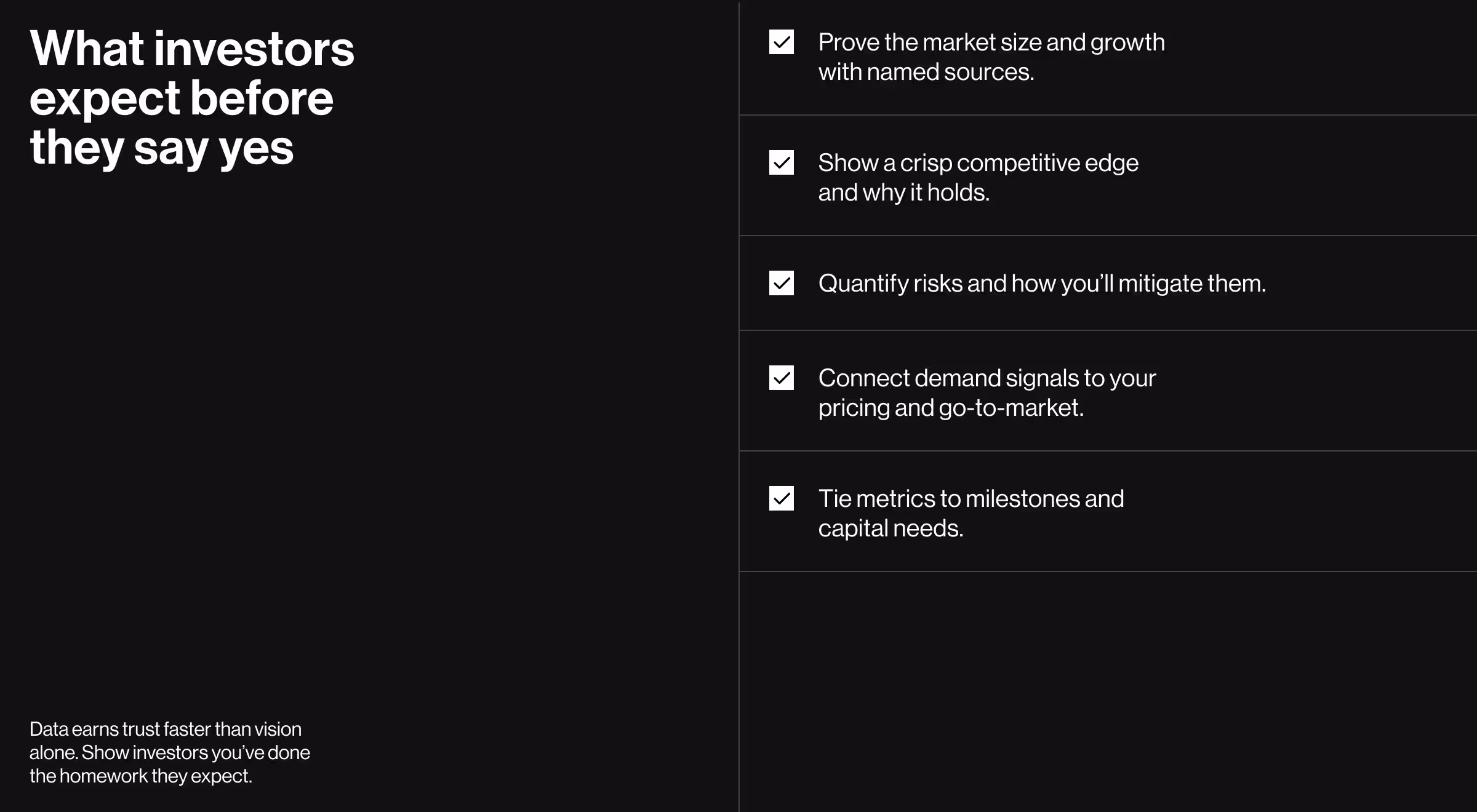 Why investors demand market research before writing checks