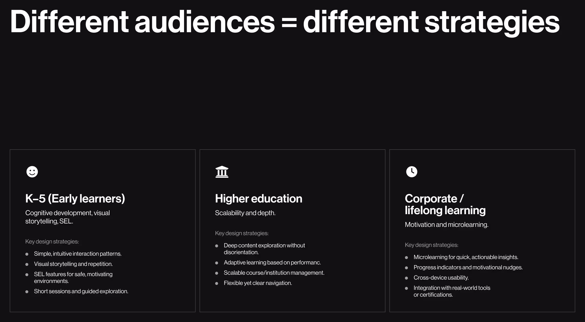 Different Audiences = Different Strategies
