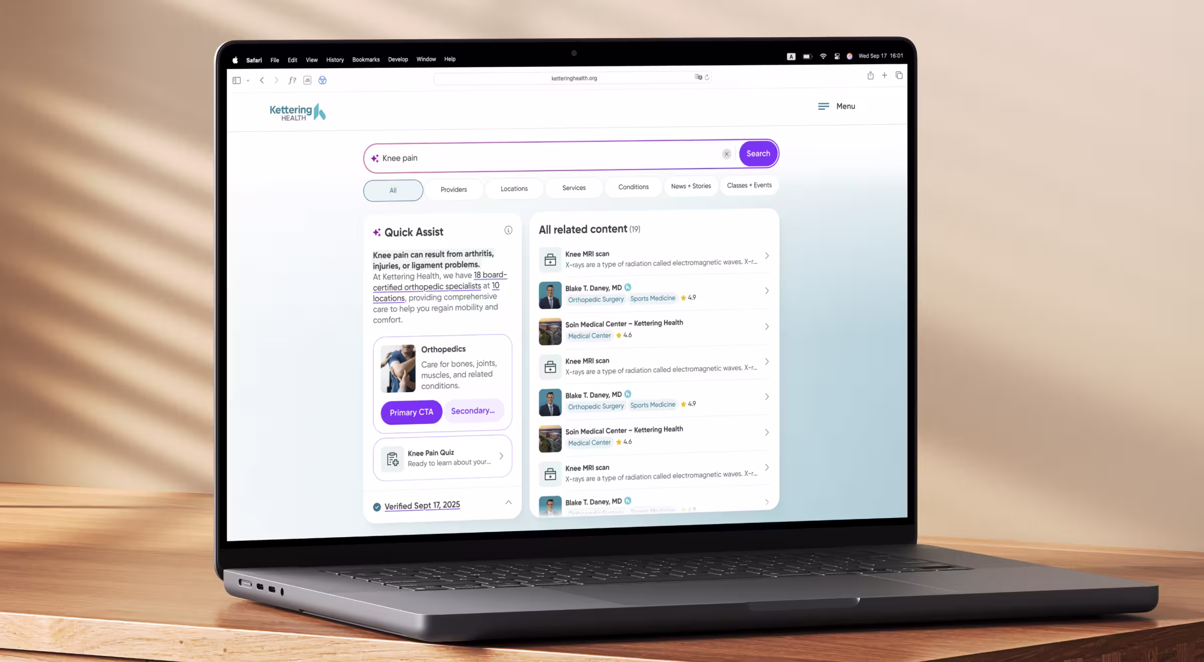 Kettering Health (AI-powered on-site search)
