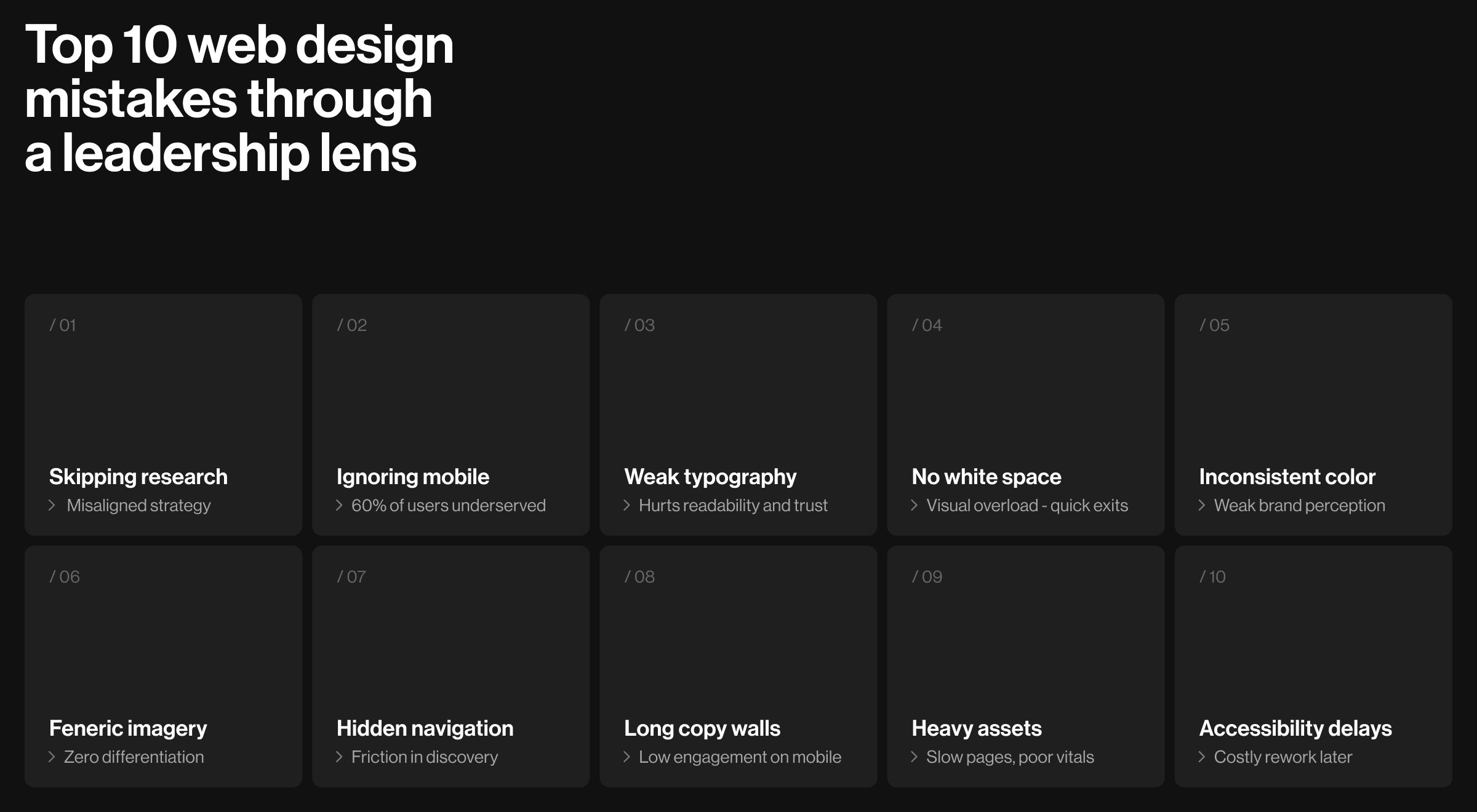 Top 10 web design mistakes and how to fix them