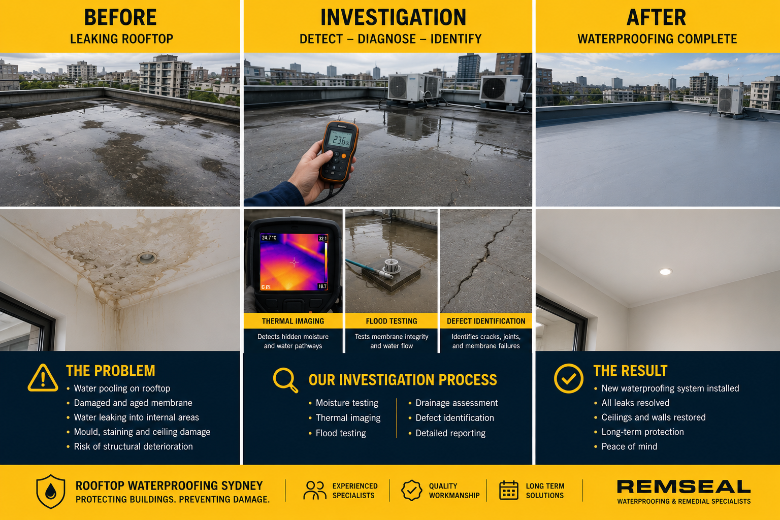 Micro camera inspection and thermal imaging used for professional leak detection and water ingress investigations.