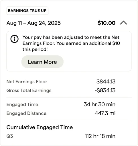 open balance in the Driver app