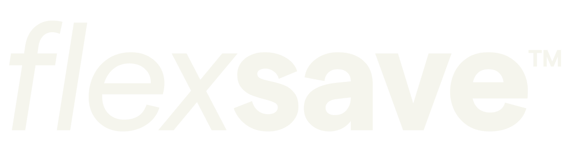 "flexsave" in white