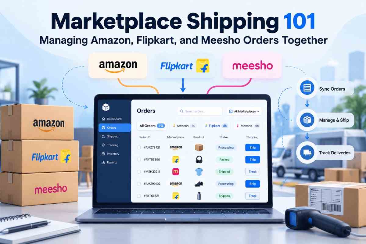 Marketplace Shipping 101: Managing Amazon, Flipkart, and Meesho Orders Together
