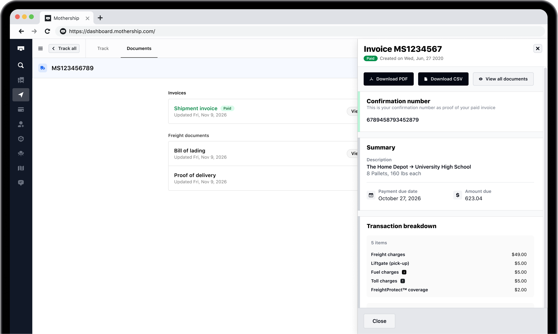 Customer user interface