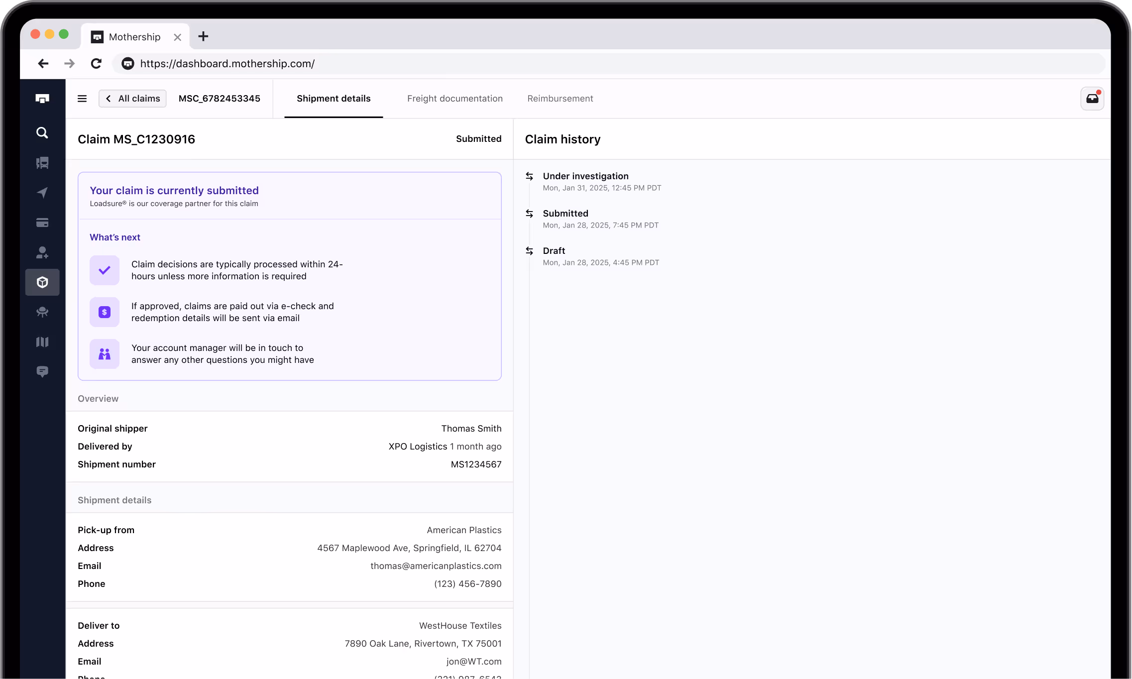 Customer user interface