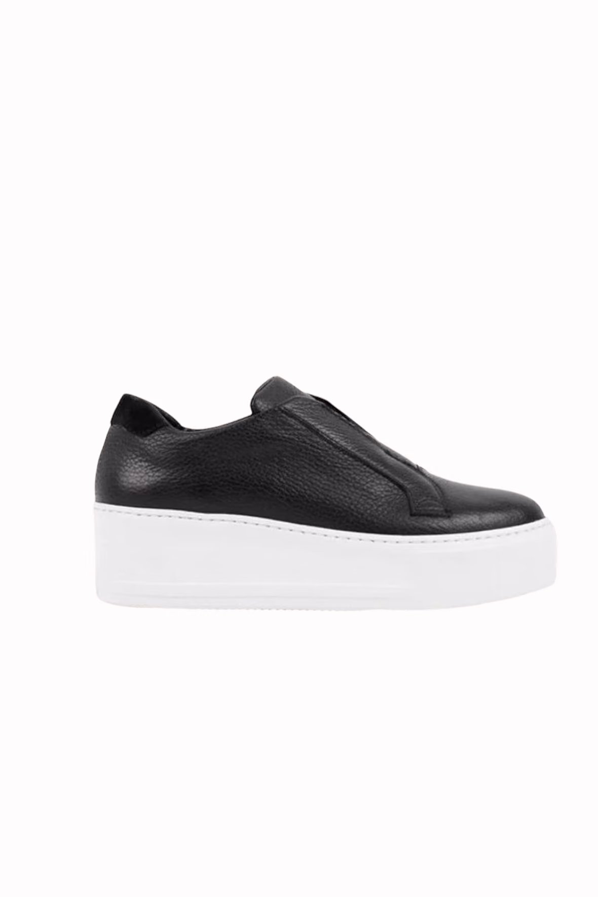 Jane Galland Marie Black Leather Flatform Trainers Shoes - Black