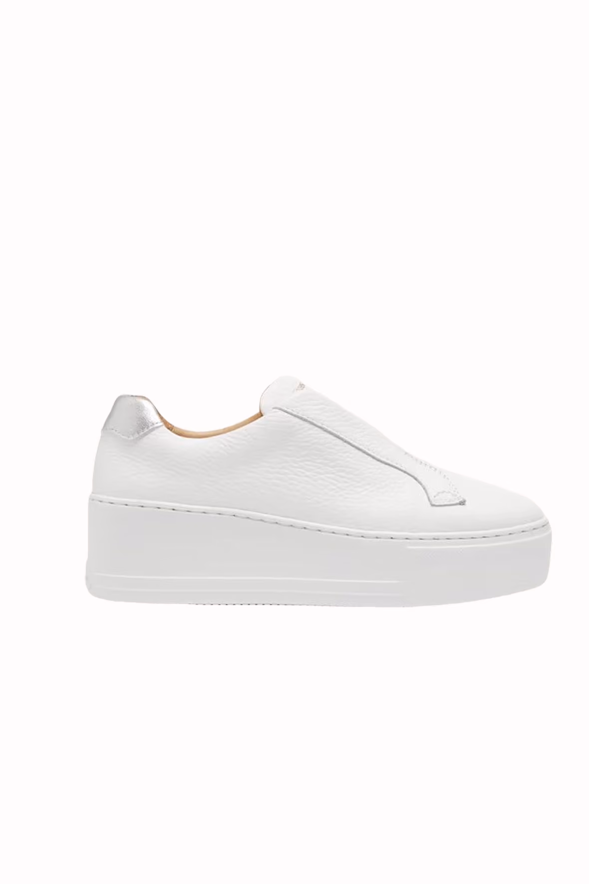 Jane Galland Marie Off White Leather Flatform Trainers Shoes - Off White with Silver tag
