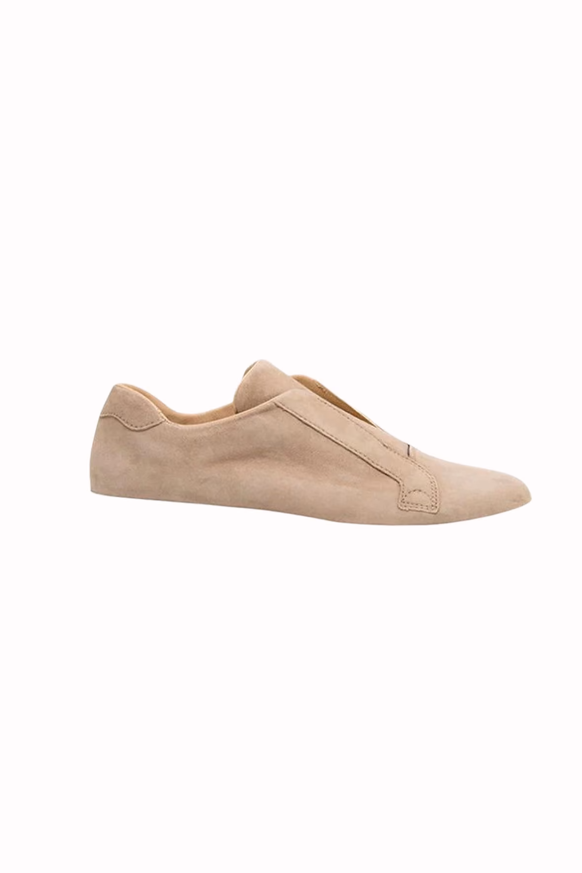 Jane Galland Marie Tan Suede Flatform Trainers Shoes - Beige
