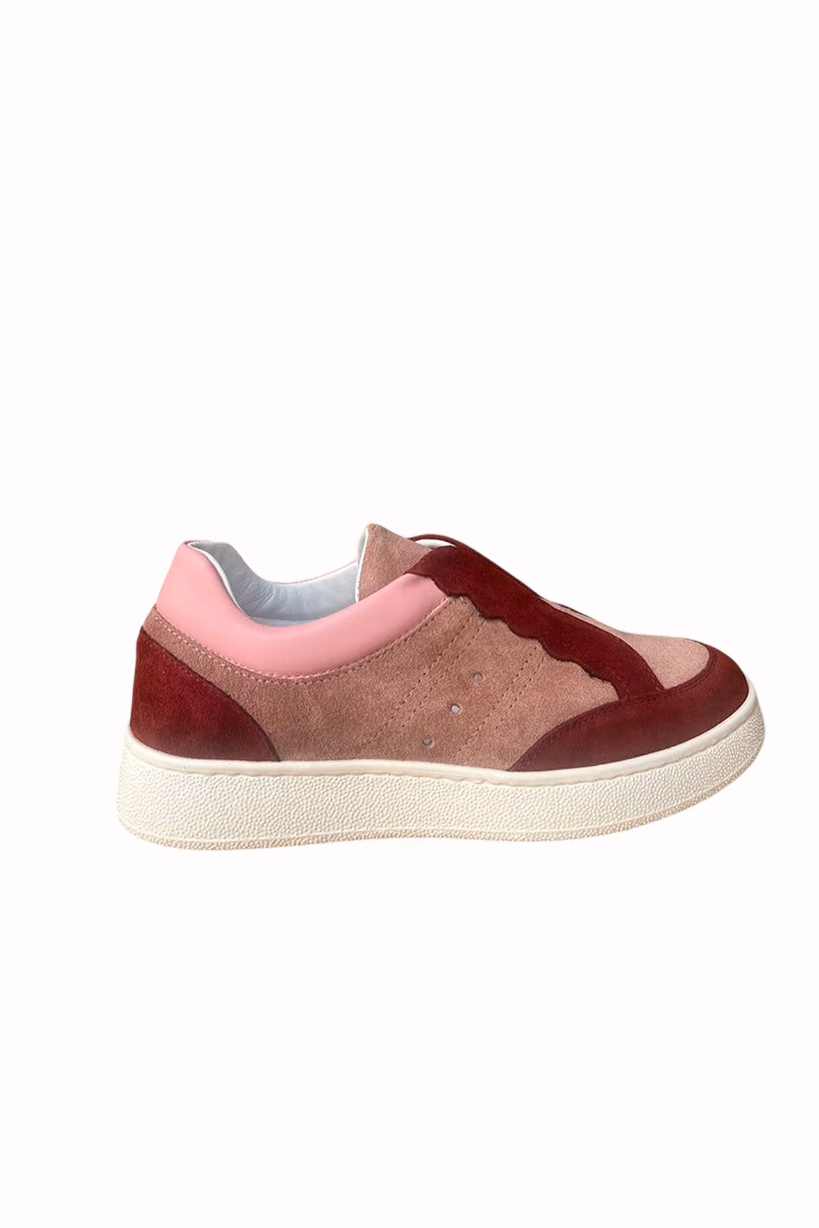 Jane Galland Emmanuelle Pink Scalloped Flatform Trainers shoes - Pink