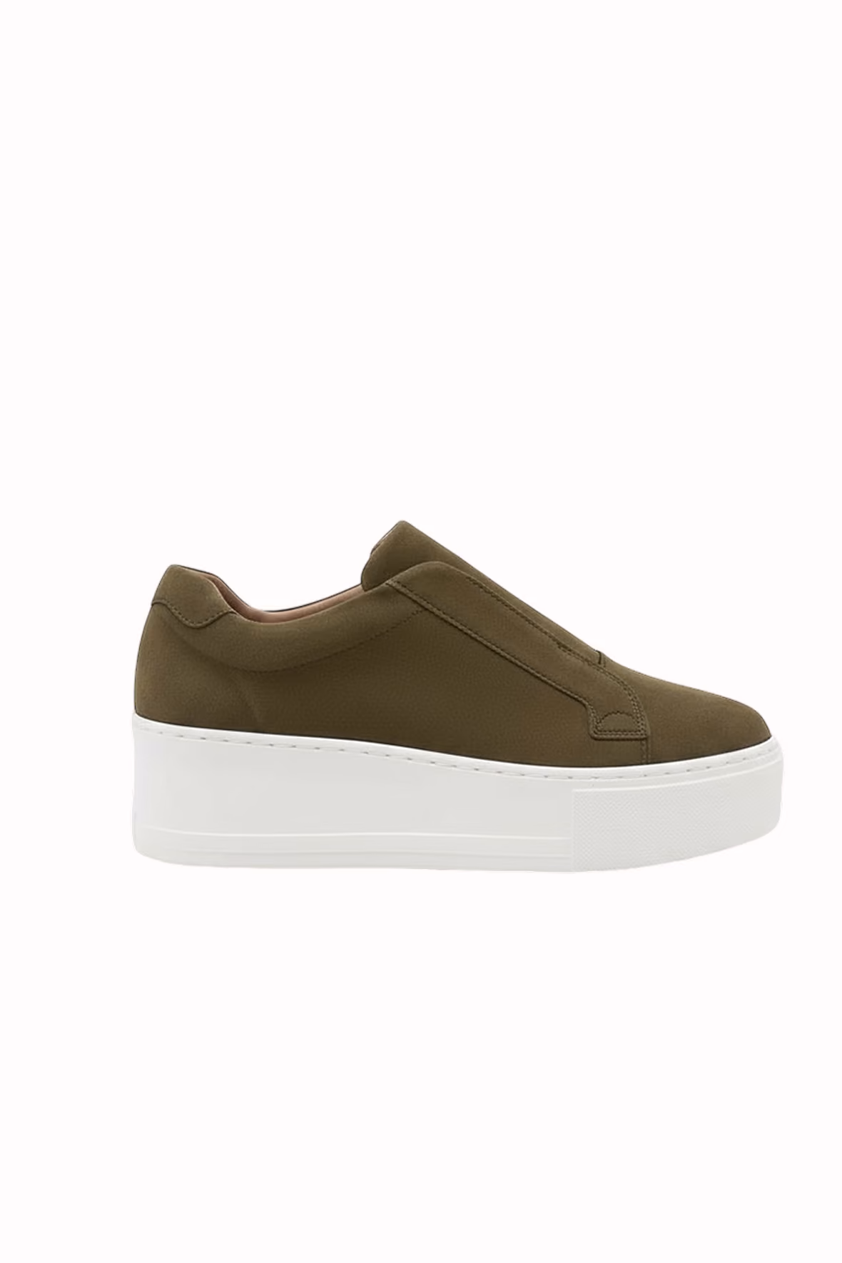 Jane Galland Marie Khaki Suede Flatform Trainers Shoes - Khaki Green