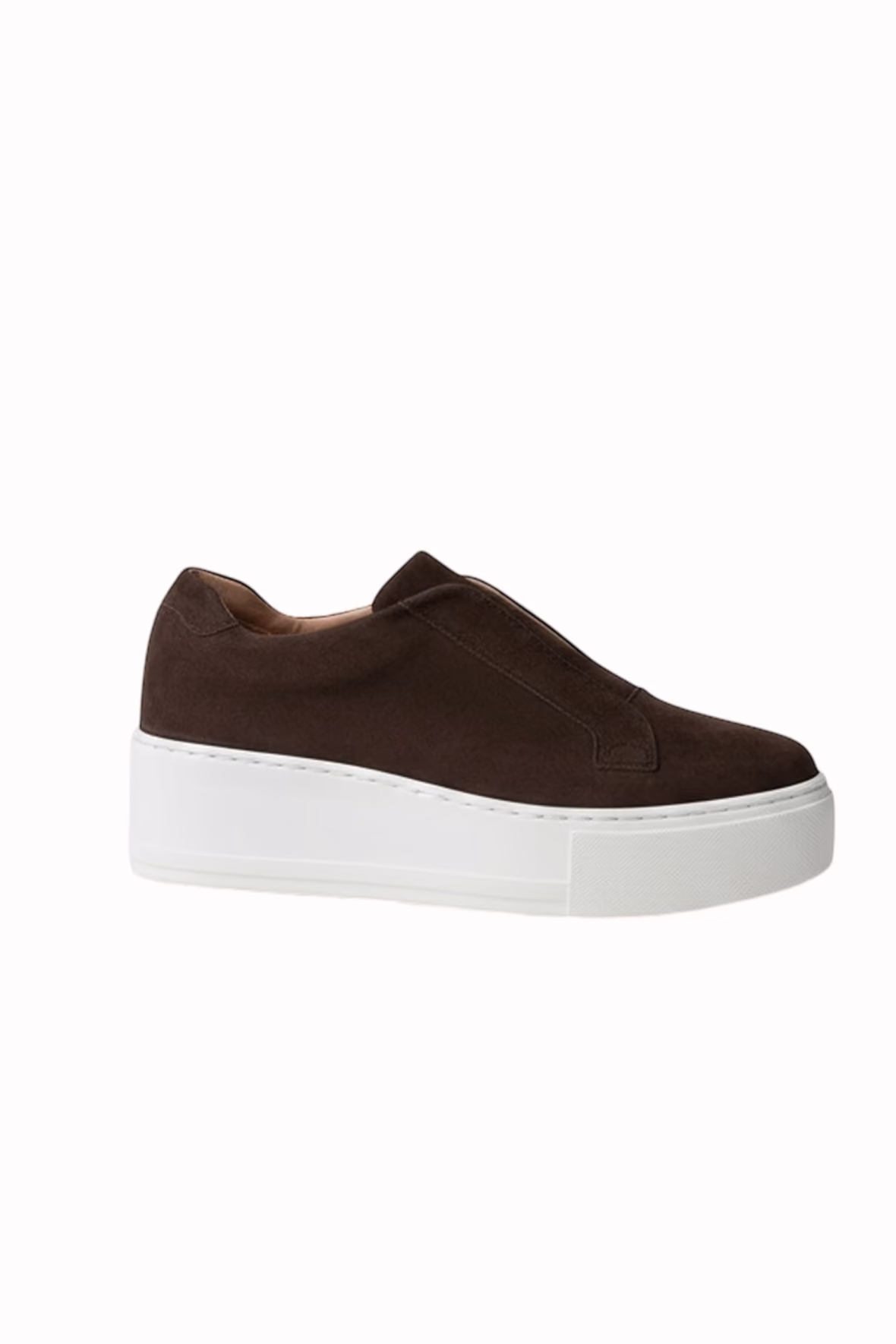 Jane Galland Marie Chocolate Suede Flatform Trainers shoes - Chocolate Brown