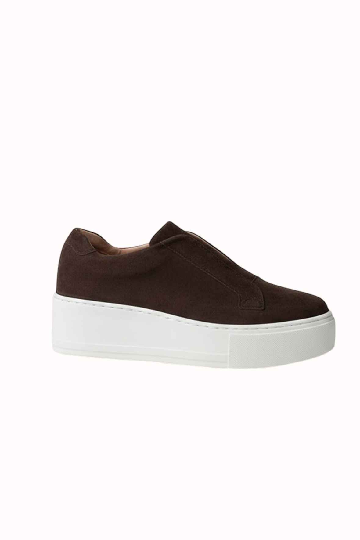 Jane Galland Marie Chocolate Suede Flatform Trainers shoes - Chocolate Brown