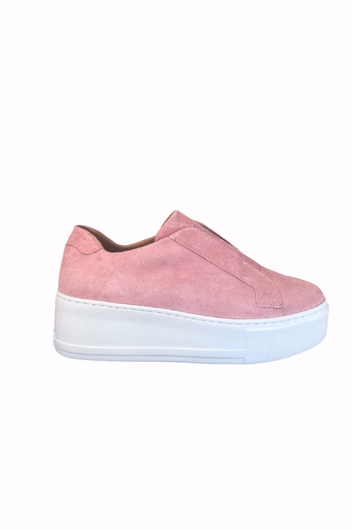 Jane Galland Marie Pink Suede Flatform Trainers Shoes - Pink