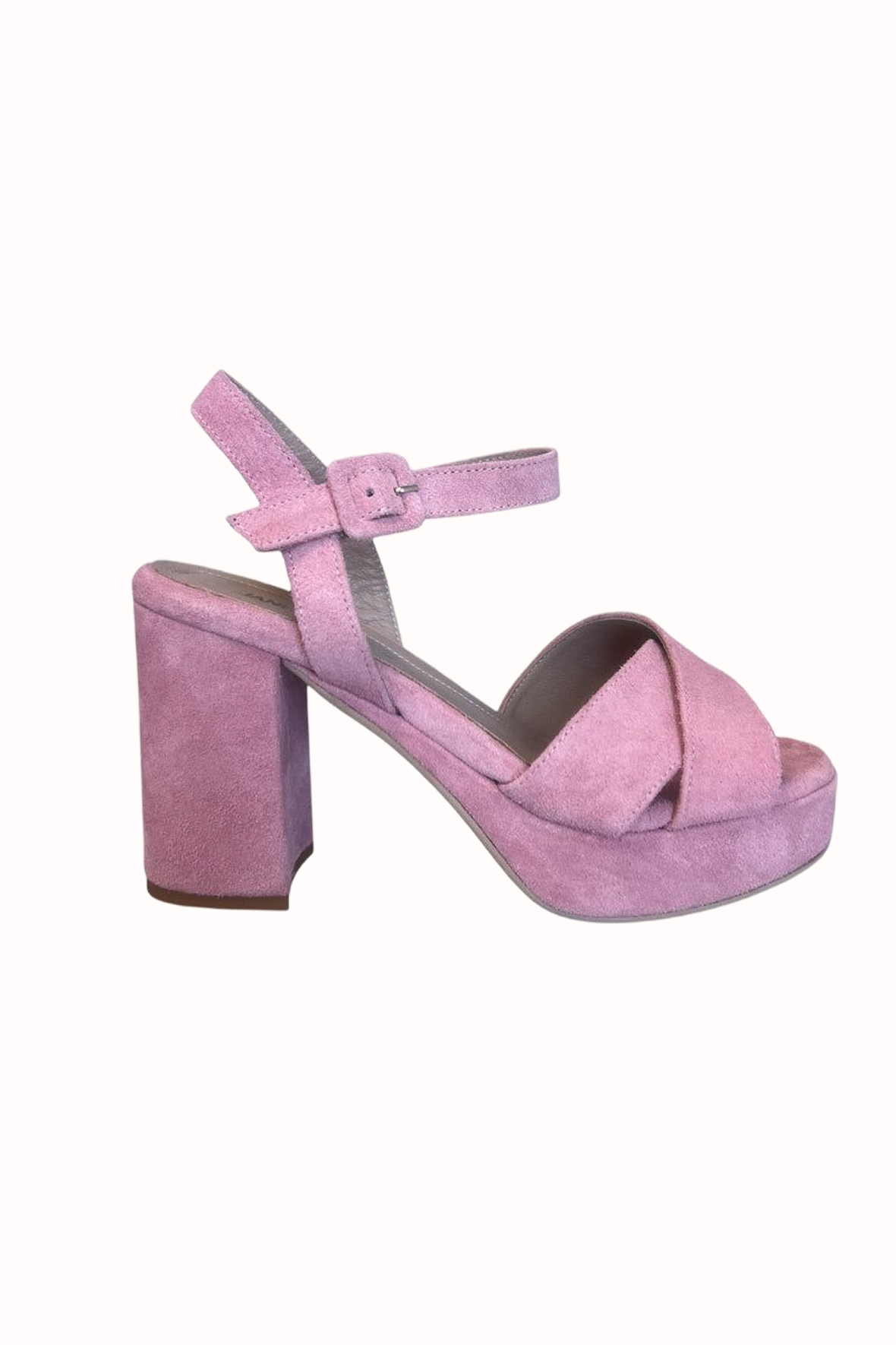Jane Galland JULIETTE Pink Suede Platform Sandals Shoes - Pink