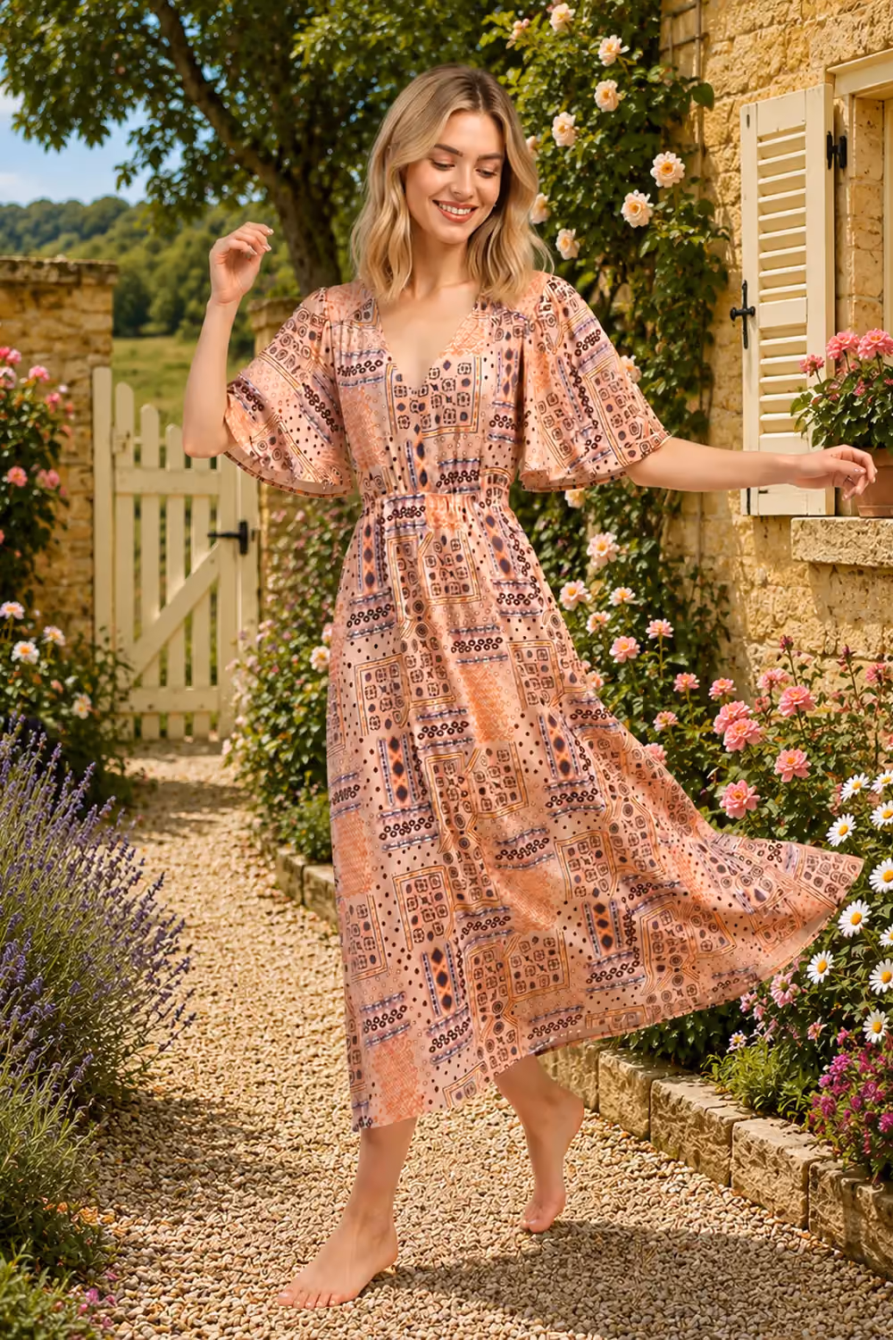 Blanka Dress - Soft Apricot