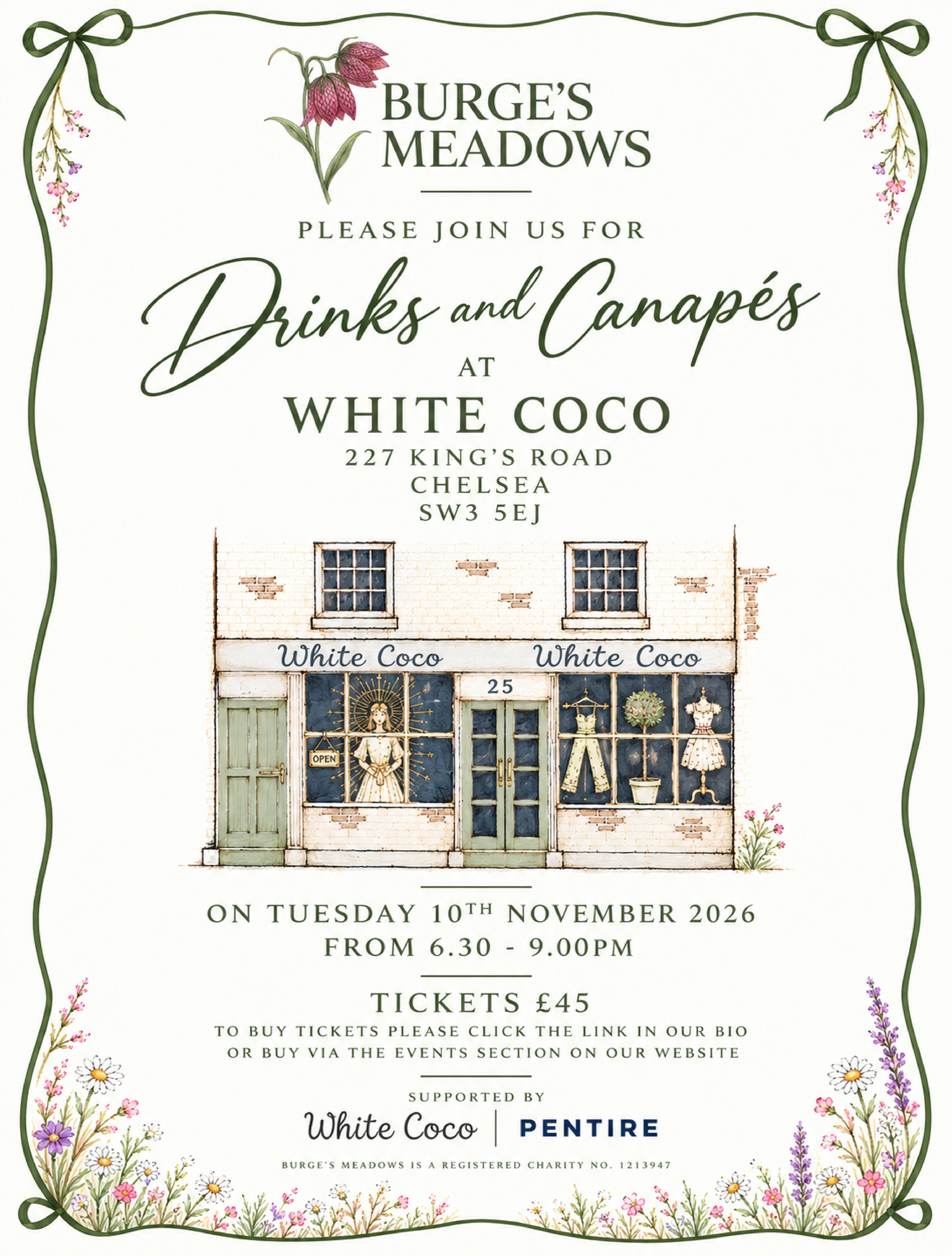Burge's Meadows Drinks & Canapés in Chelsea
