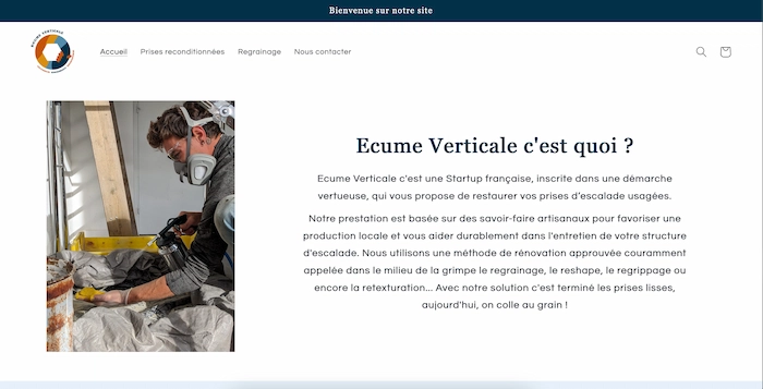 Capture d'écran du site ecume verticale.com