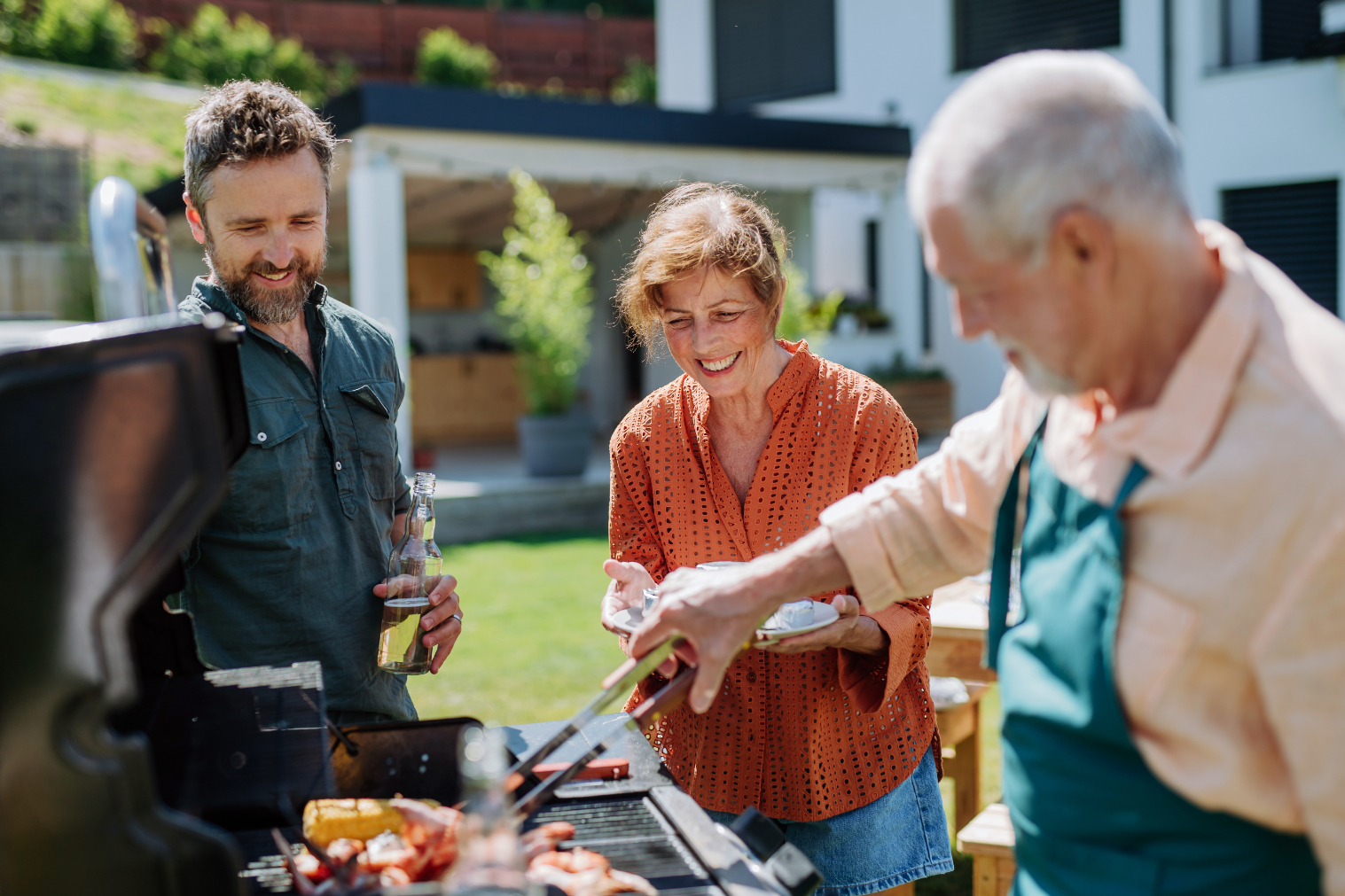 man grilling stock image