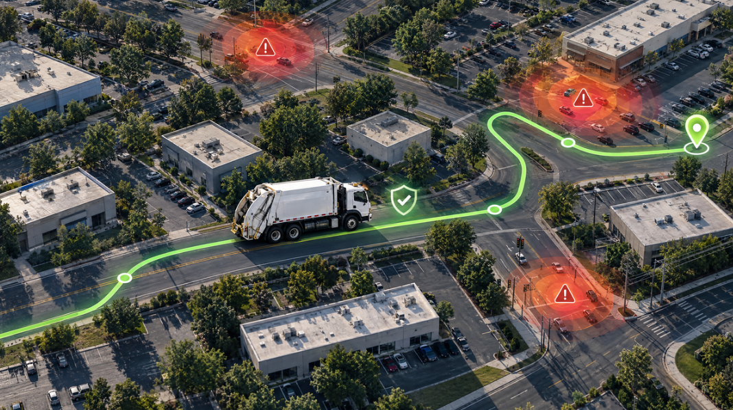 Garbage truck route safety: US truck crash data and route planning map