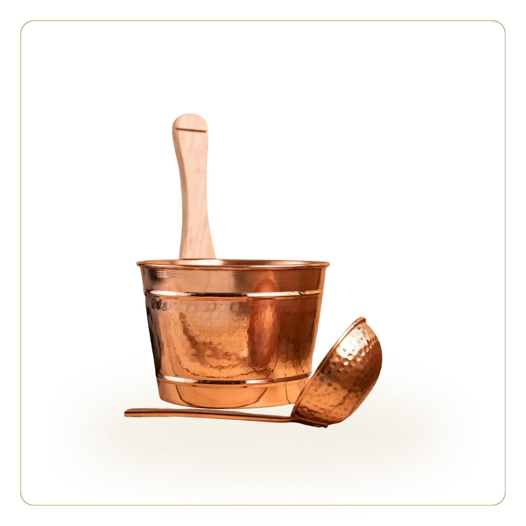 Pure Copper Sauna Bucket and Ladle — ANATOLIACRAFT