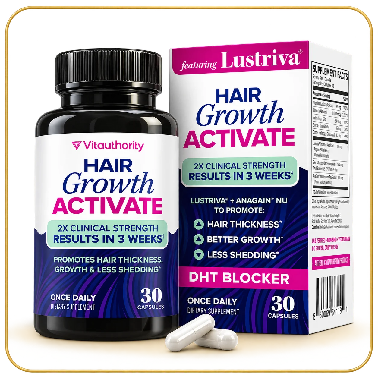 Vitauthority Lustriva Women's Hair Supplement