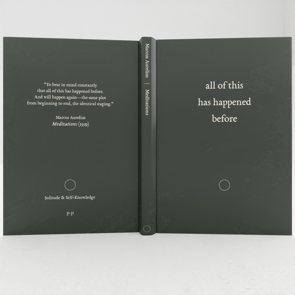 Meditations literary notebook by Marcus Aurelius..