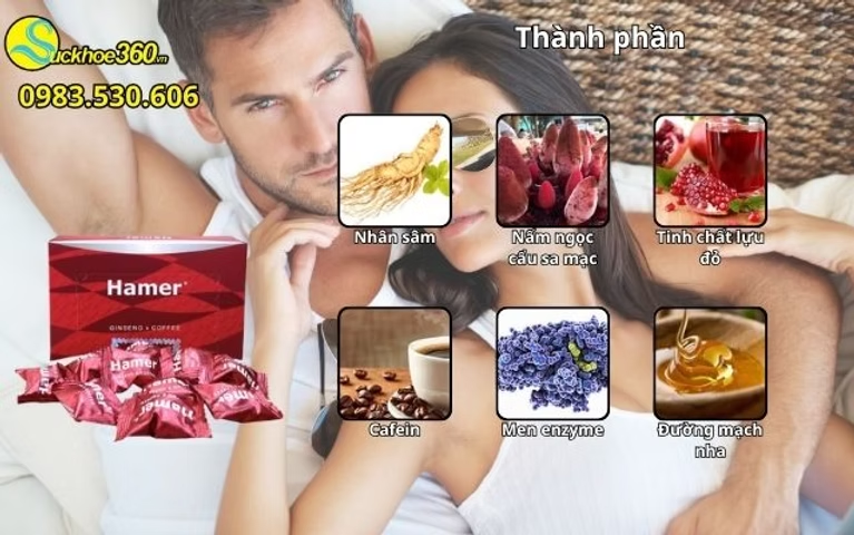 Thành phần chính có trong Kẹo Sâm Hamer