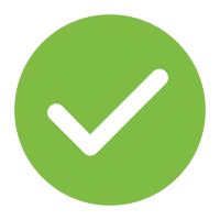 A simple green check mark icon.