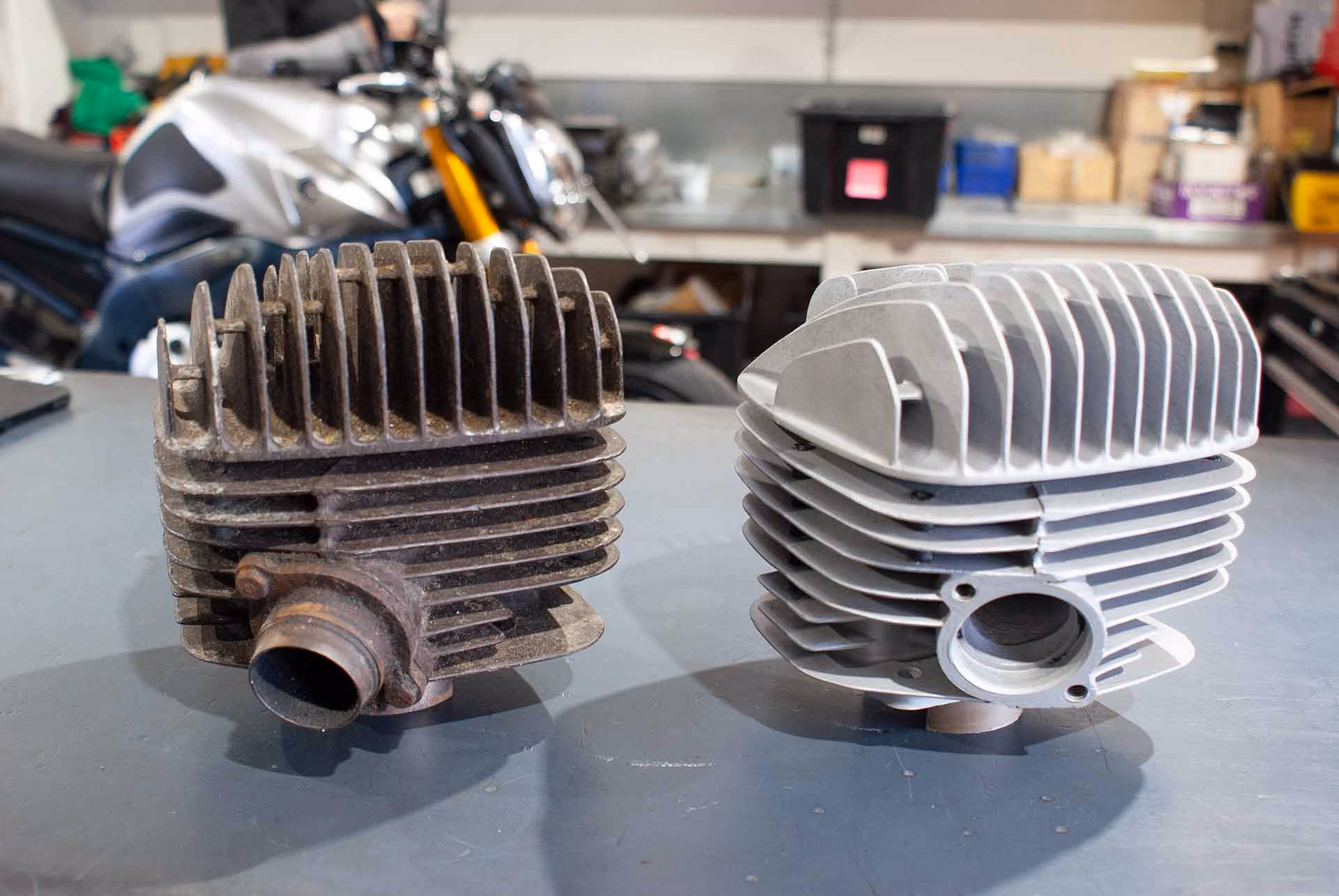 Vapour blast motorcycle parts