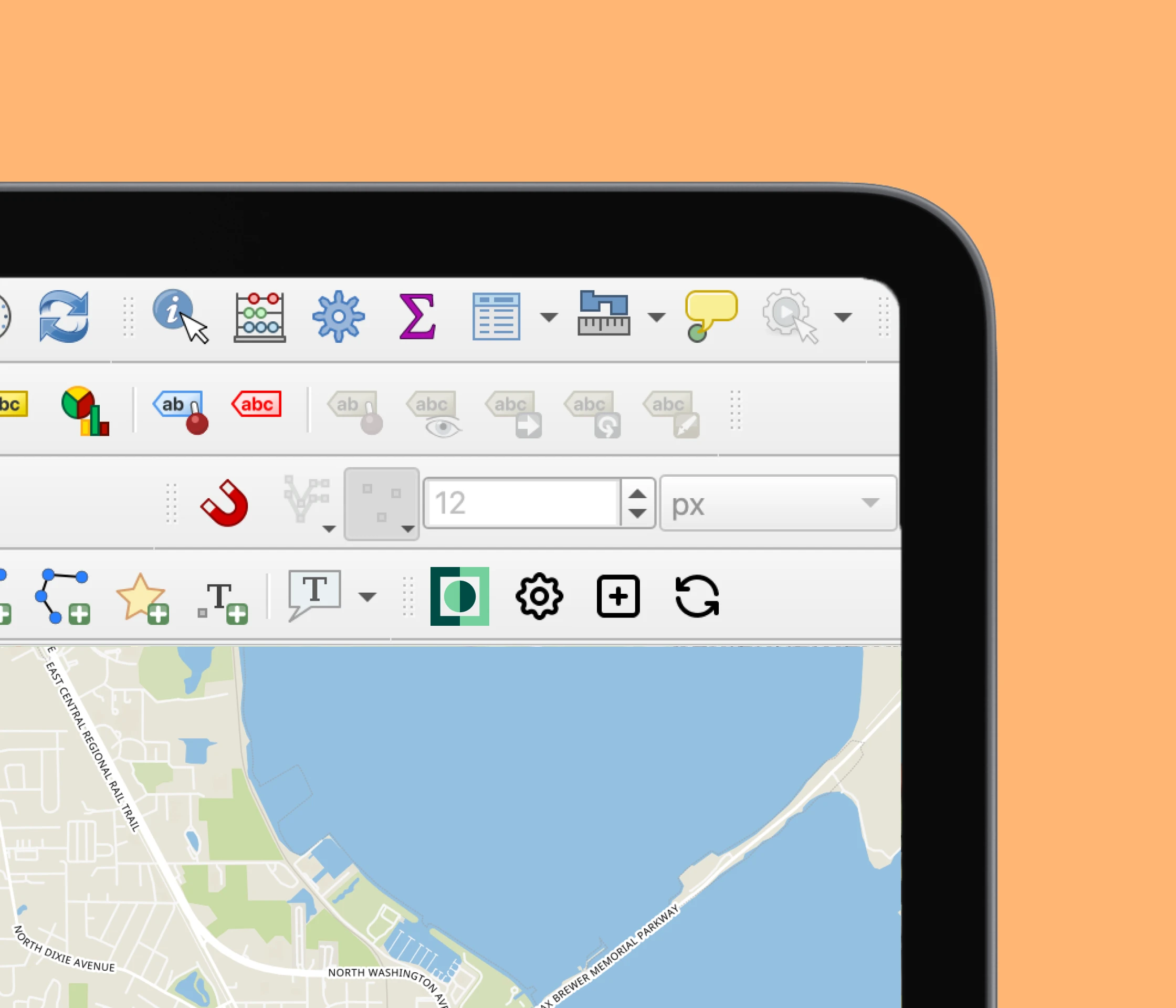 QGIS opened on computer screen
