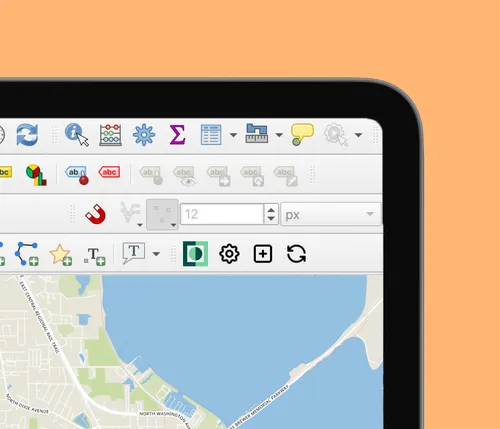QGIS opened on computer screen