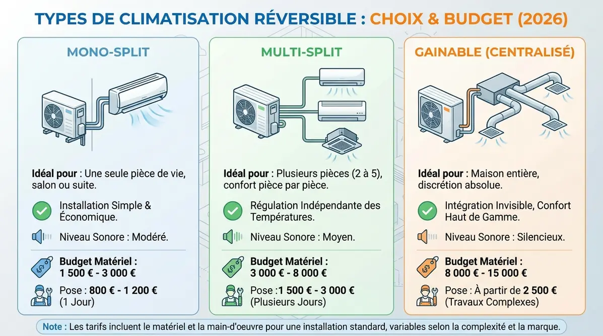 Schéma climatisation réversible maison prix