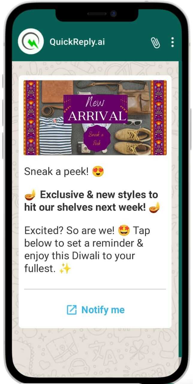 New Arrival Whatsapp Message