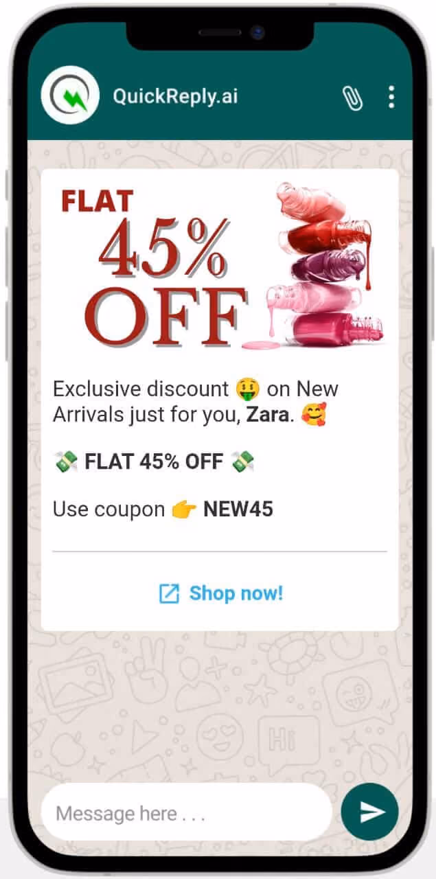 Discount Offer WhatsApp Message Template