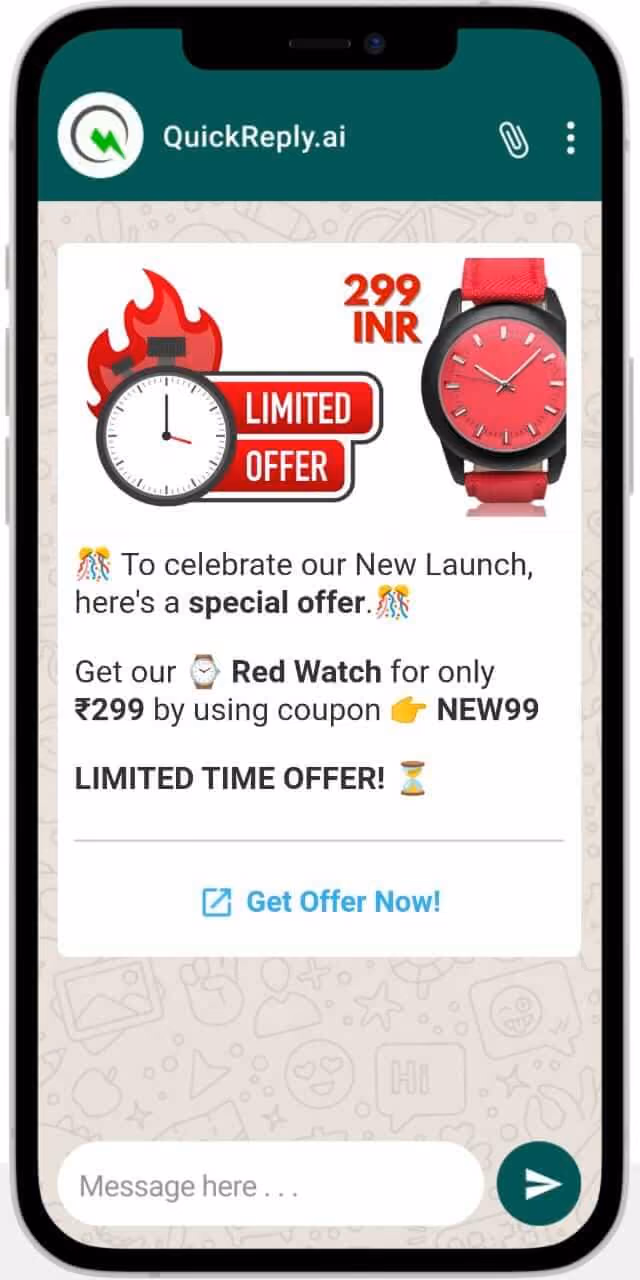 Limited Offer WhatsApp Message Template