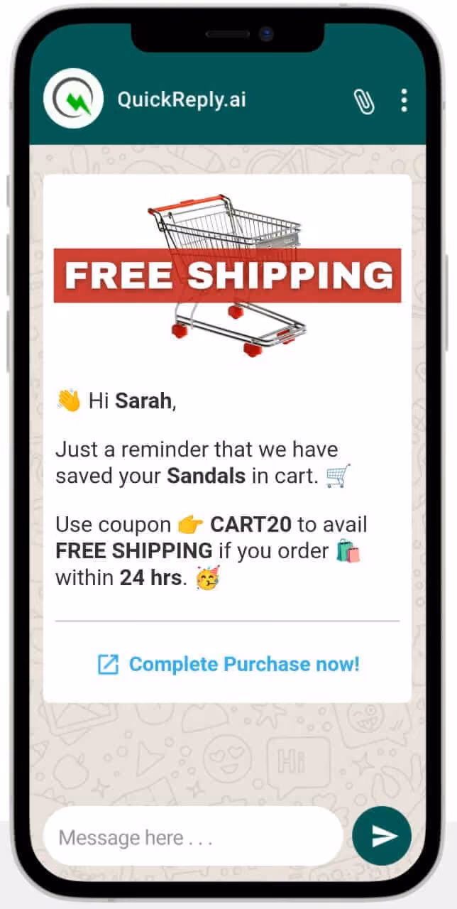 Abandoned Carts WhatsApp Template