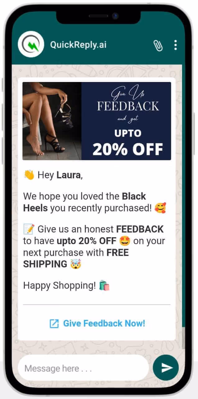 Customer Feedback WhatsApp Template