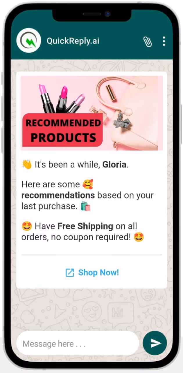 Product Recommendations WhatsApp Template