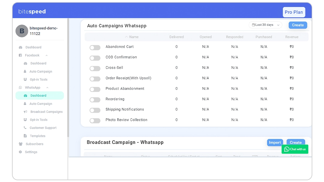 Bitespeed Dashboard UI