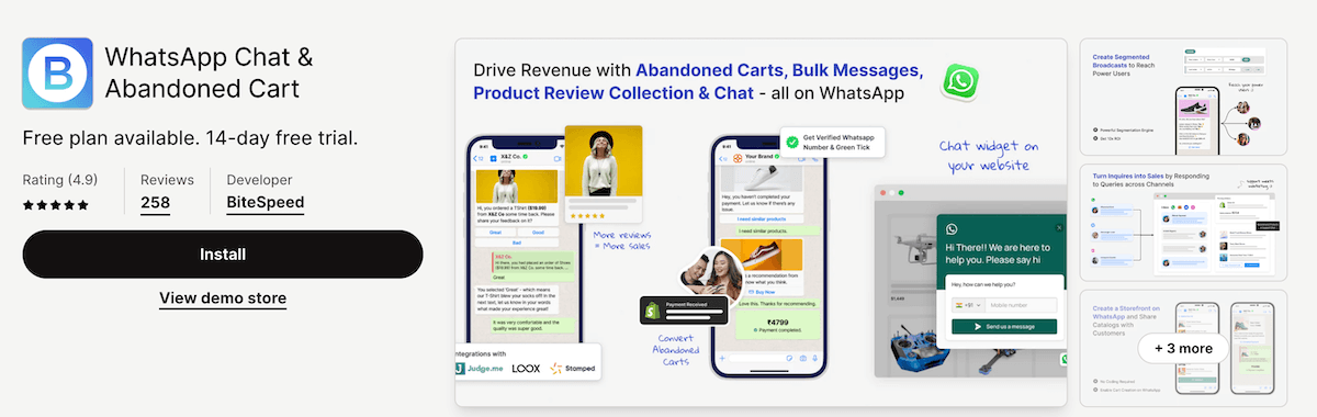 Bitespeed Shopify App Screenshot