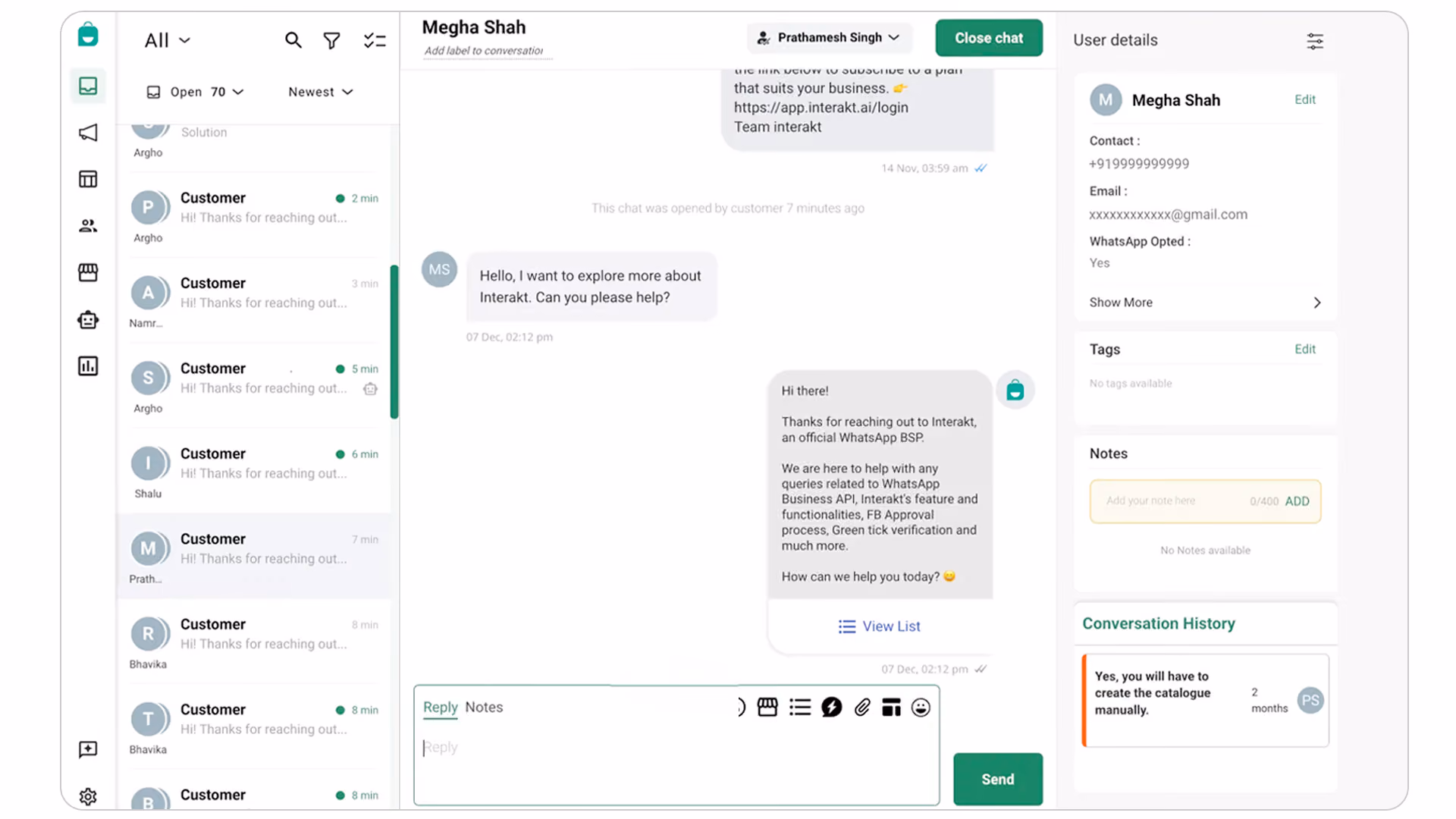 Interakt Dashboard