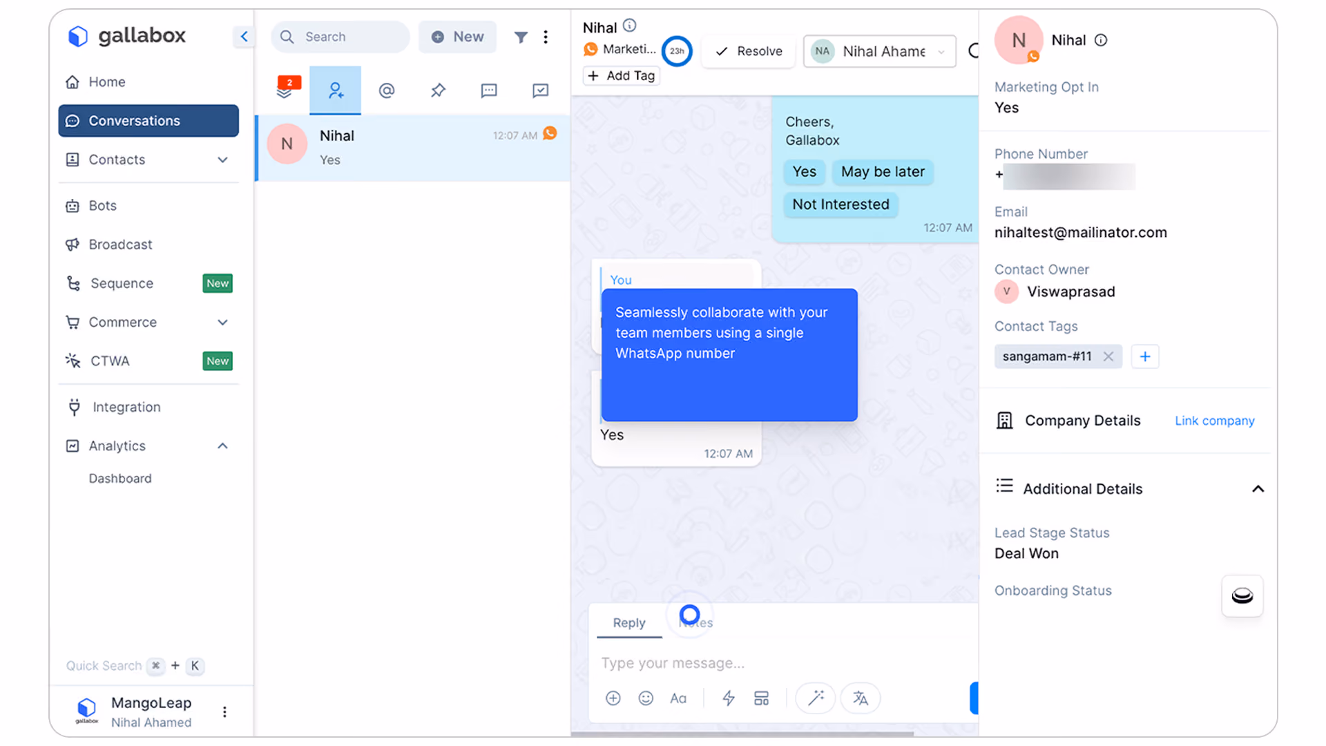 Gallabox Dashboard