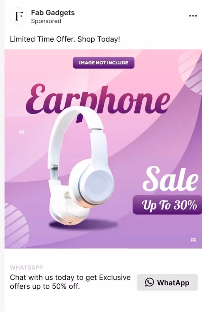 Click to WhatsApp Ad- Fab Gadgets
